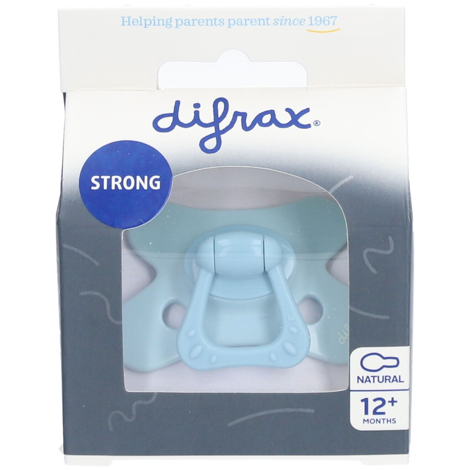 DIFRAX Tétine édition spéciale topaze bleue naturelle 12m+