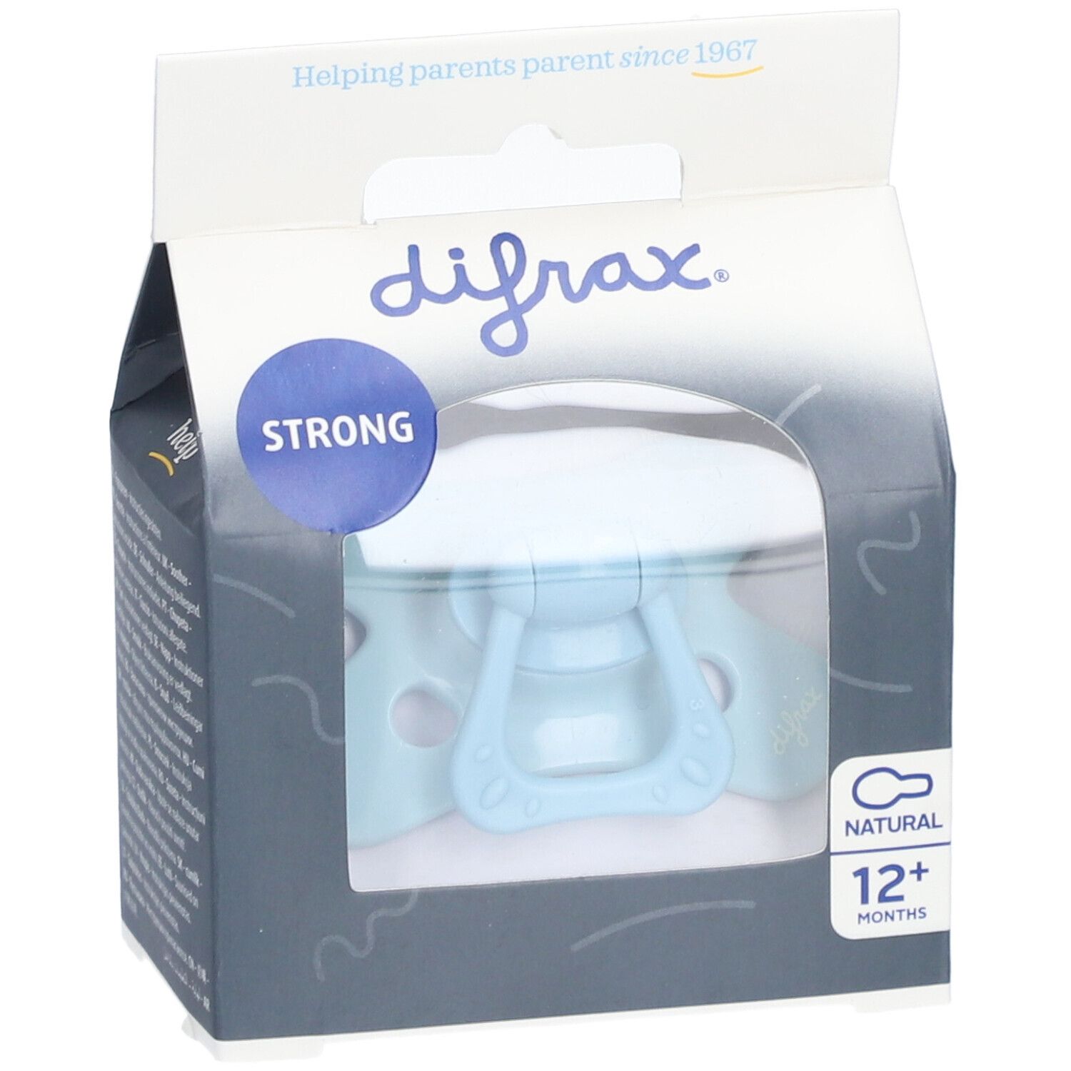 DIFRAX Tétine édition spéciale topaze bleue naturelle 12m+