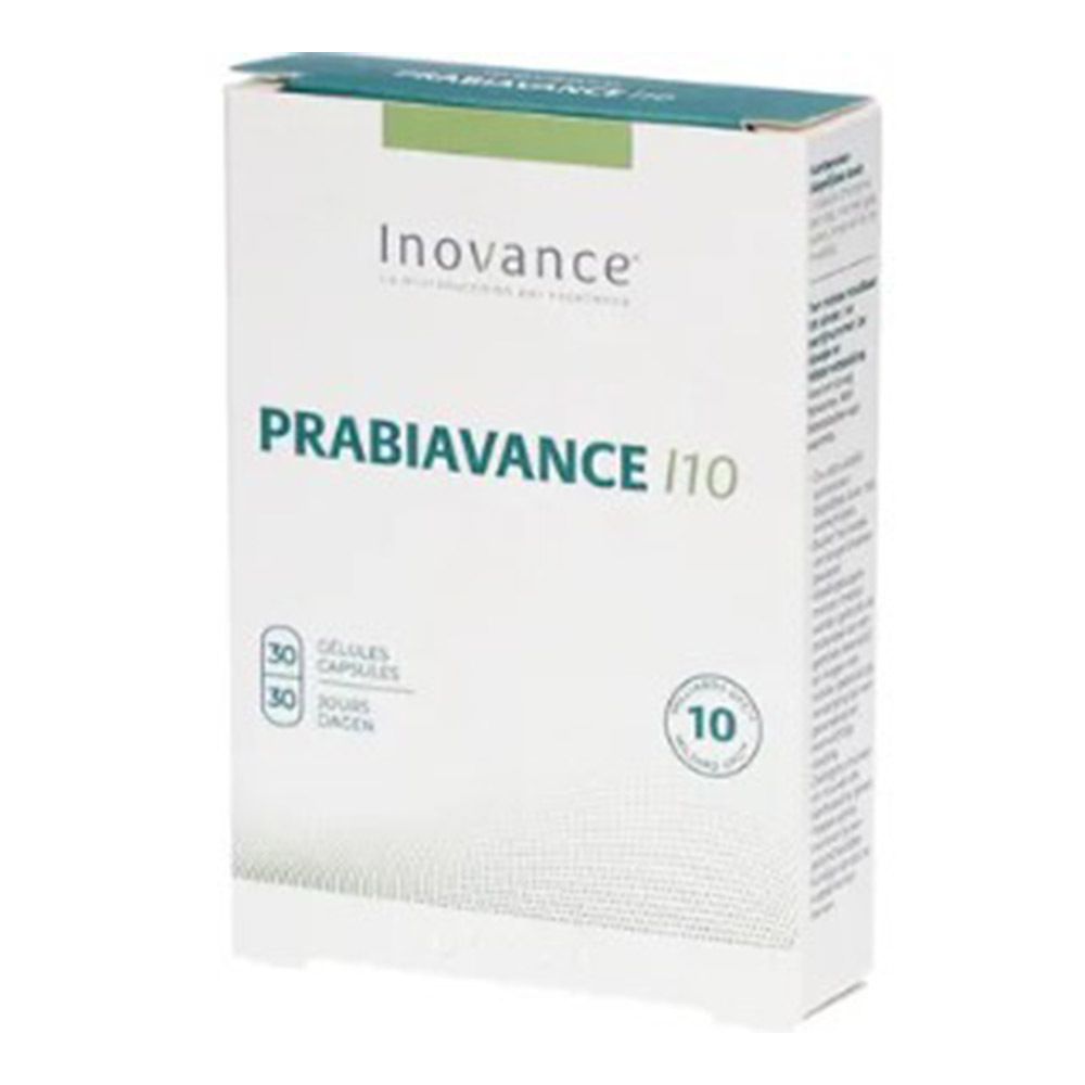 Verpakking van Prabiovance I10. Bevat 30 capsules voor 30 dagen.