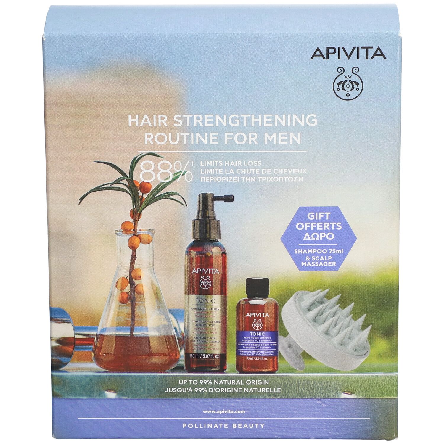 Apivita Hair Strengthening Routine for Men PROMO 2023