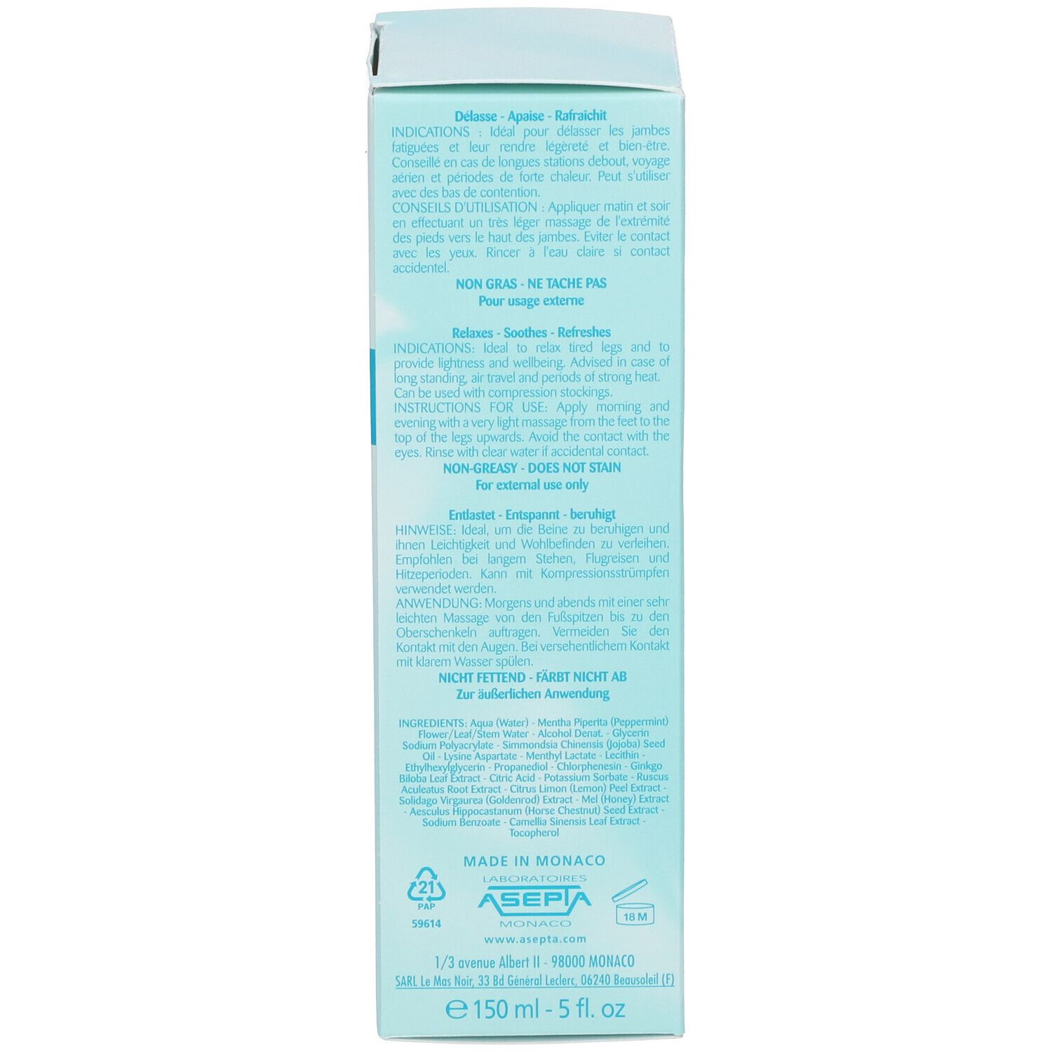 ®Akileïne Jambes Légères Phyto Relaxing Gel