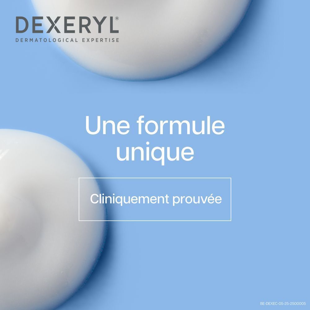 Tube de Dexeryl Crème. Tube blanc avec texte bleu. 50g. Dispositif médical.