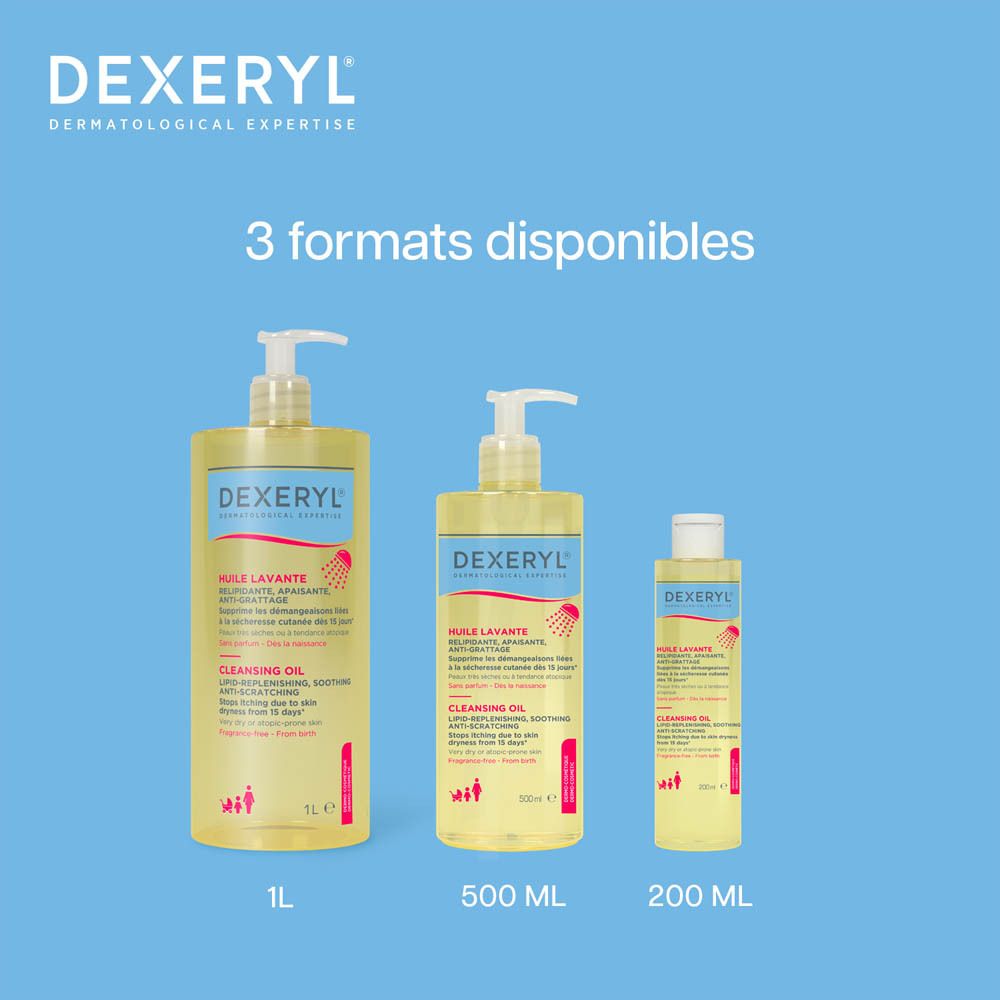 Flacon d'huile lavante DEXERYL avec pompe, 500ml.