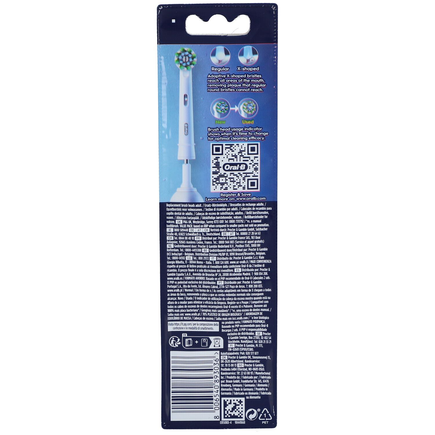 ORAL-B Pro Cross Action Têtes de brosse de rechange x4