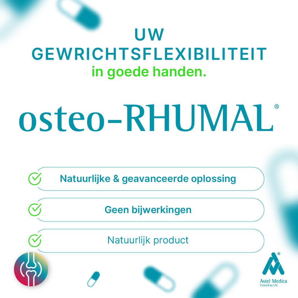 Doos Osteo-RHUMAL Gewrichten, smering van het kraakbeen. Bevat 160 capsules.