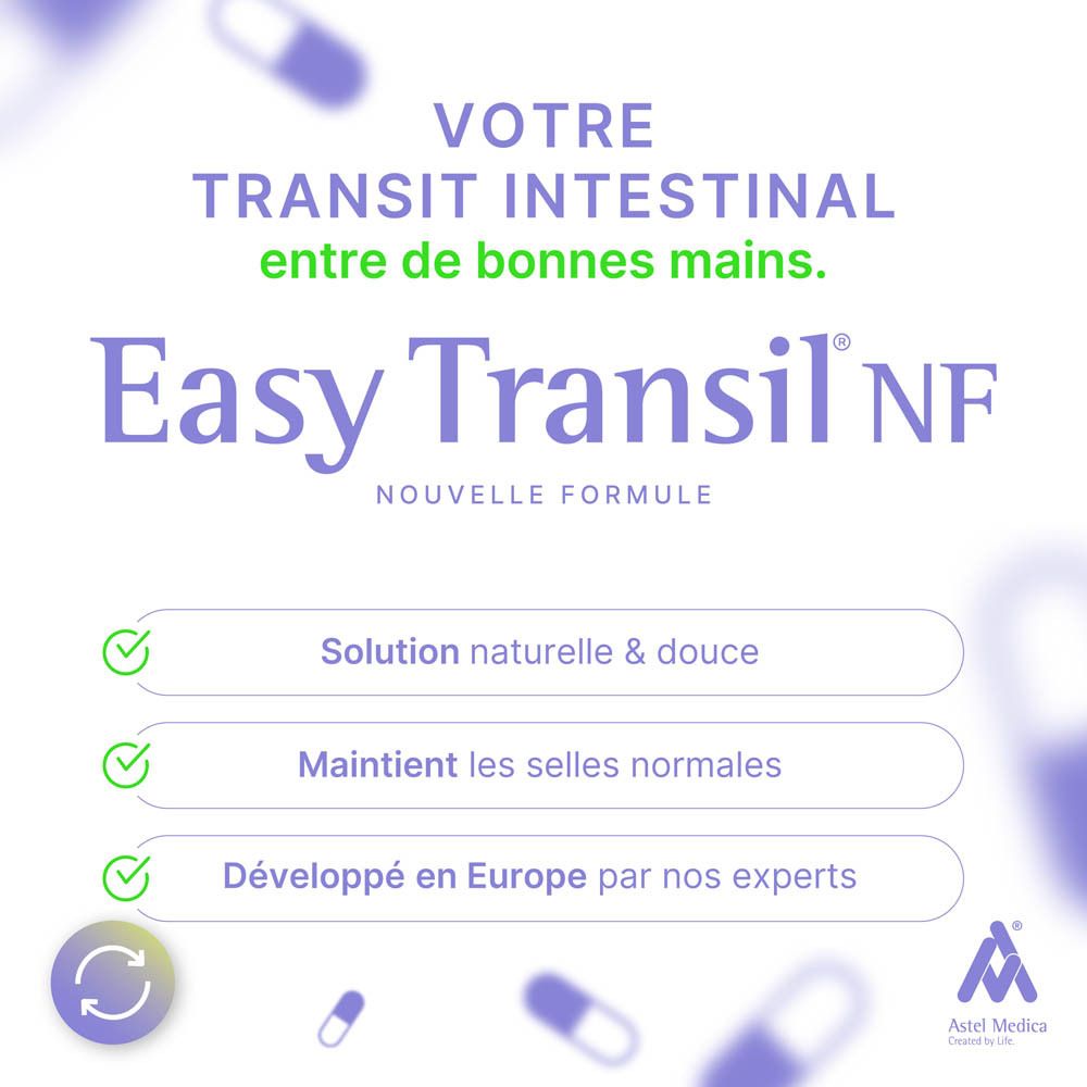Easy Transil NF Boîte de 32 gélules, étiquetage français, côté.