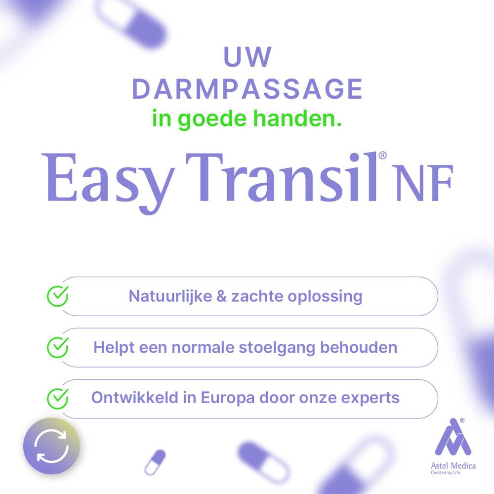 Easy Transil NF Doos met 32 capsules, Nederlandse belettering, zijkant.