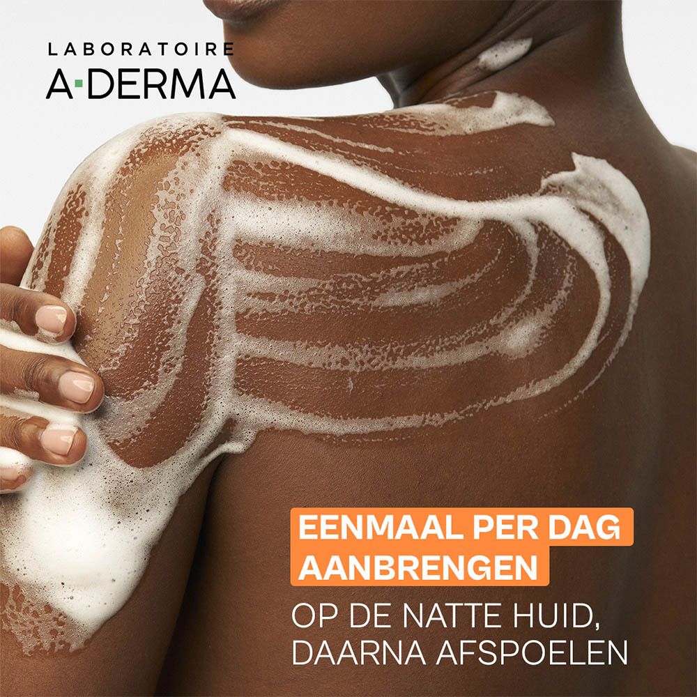 Arm met huiduitslag. Tekst: Droge tot atopisch gevoelige huid.