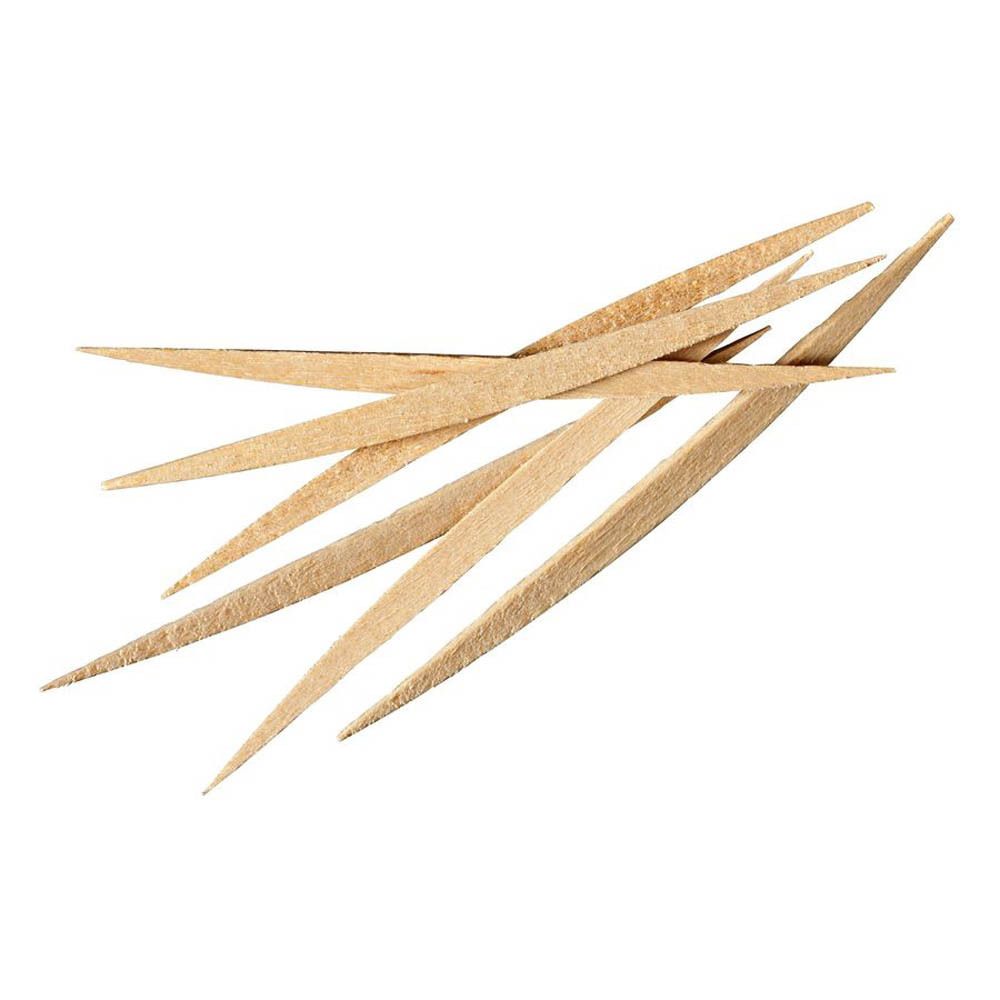 Meerdere losse, extra dunne tandenstokers. Hout, puntig, aan beide zijden bruikbaar.