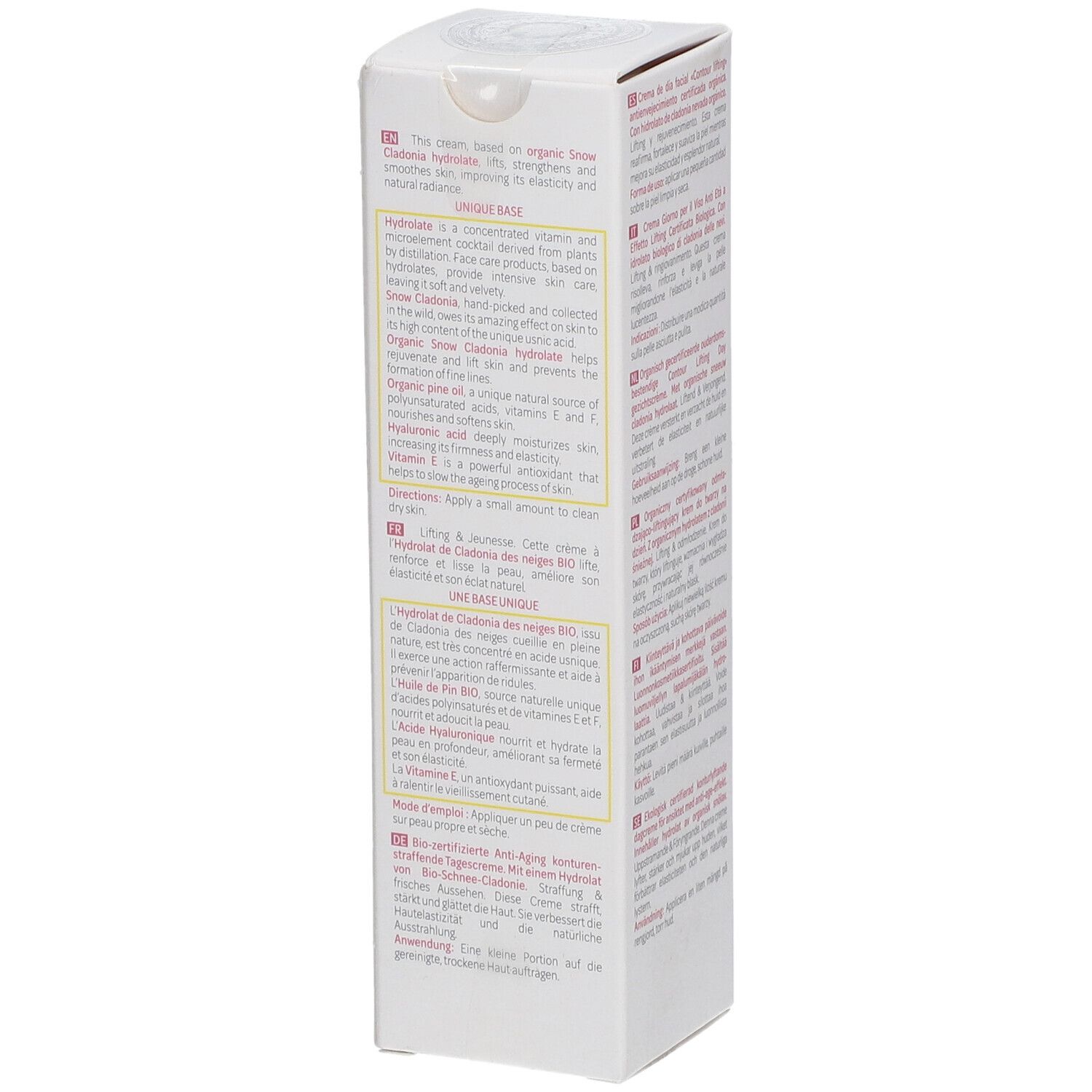Organic Certified Contour Lifting Age-Defying Day Face Cream
