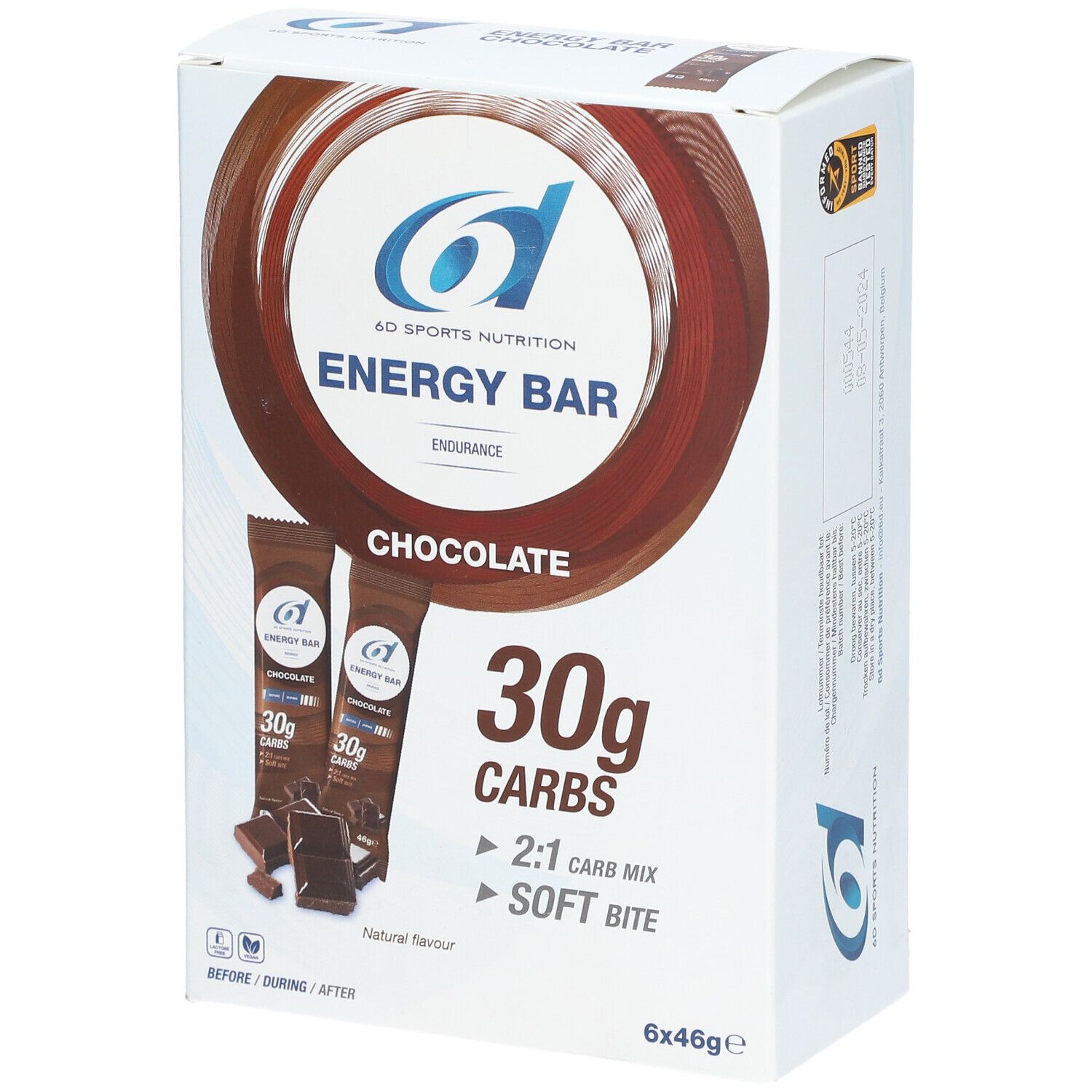 6D Sports Nutrition Energy Bar Chocolate