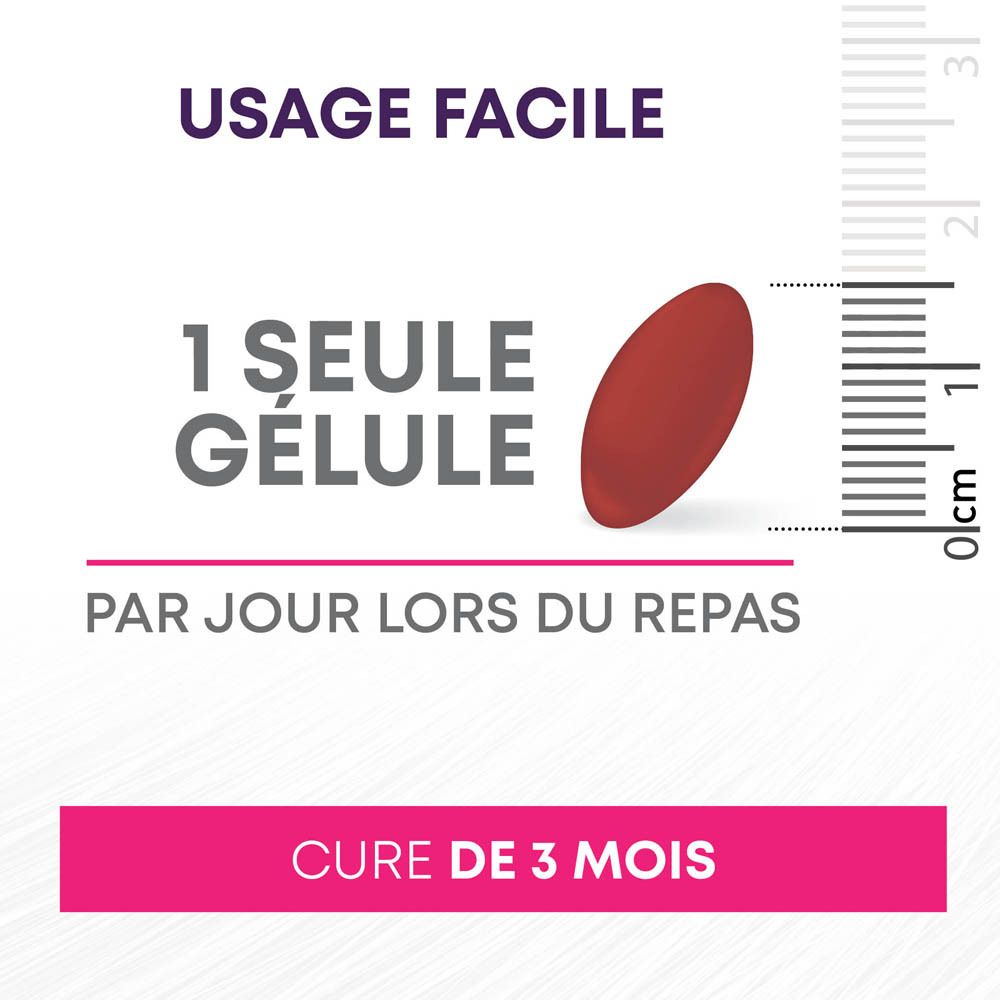 Femme aux cheveux blonds et pack Barinutrics Hair. La force de la nature, prouvée par la science.