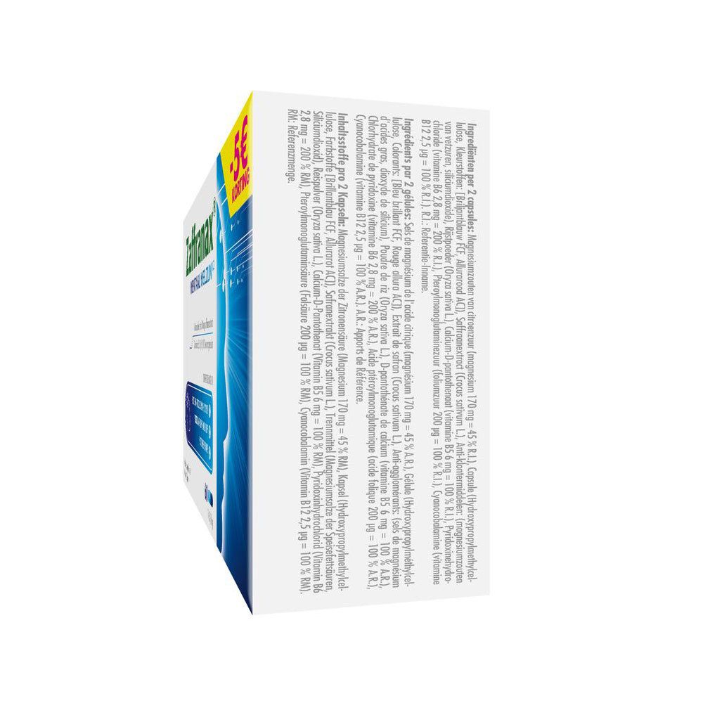 Achterkant van de Zaffranax doos. Bevat informatie over ingrediënten en voedingswaarden.