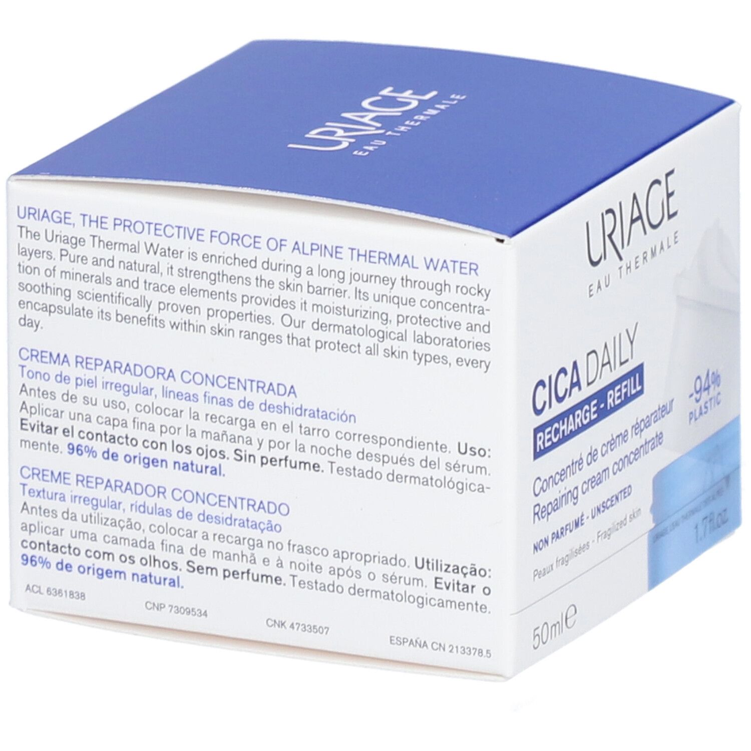Uriage CICA Daily Geconcentreerde Herstellende Crème Navulverpakking