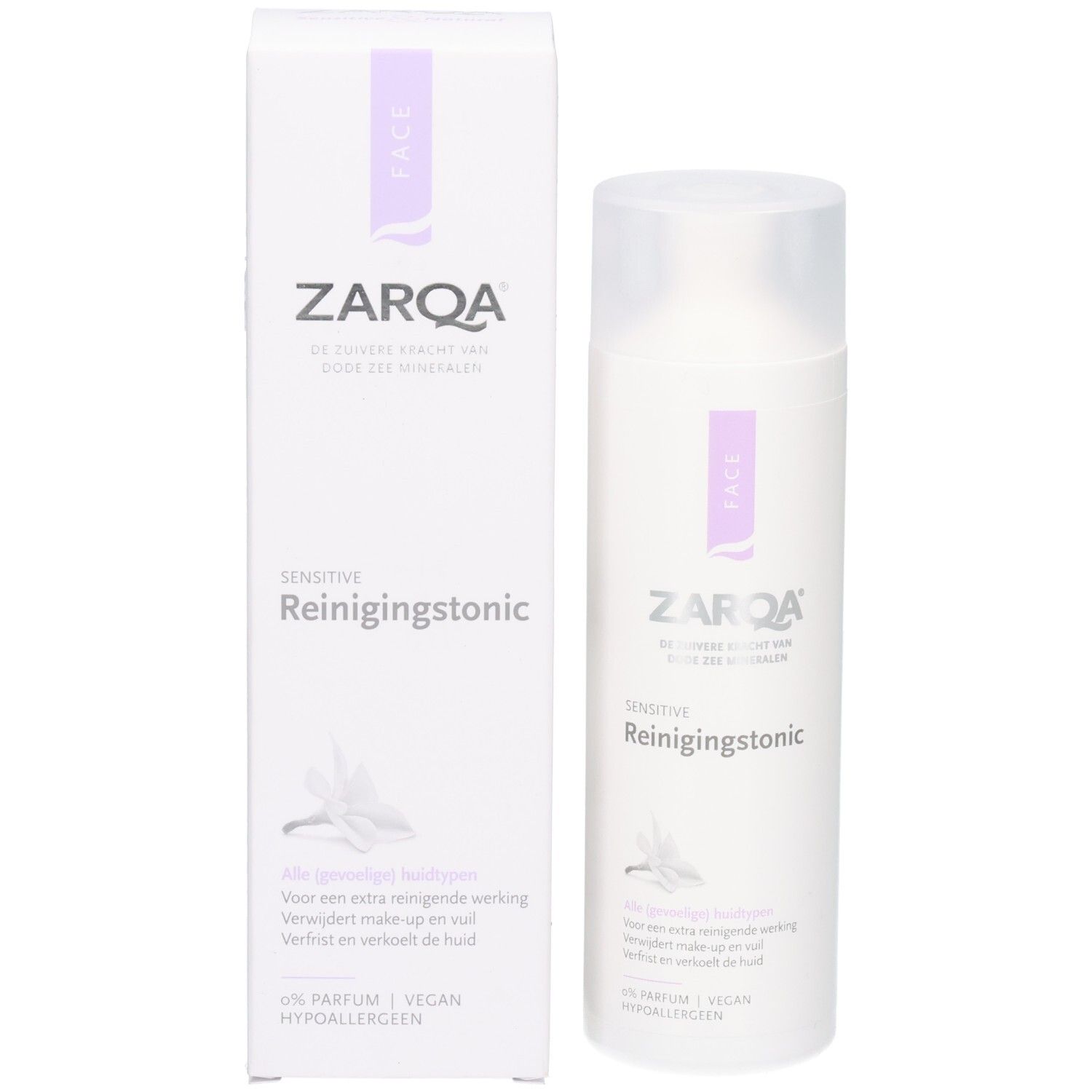 Bouteille et emballage Zarqa Reinigingstonic, 200 ml.