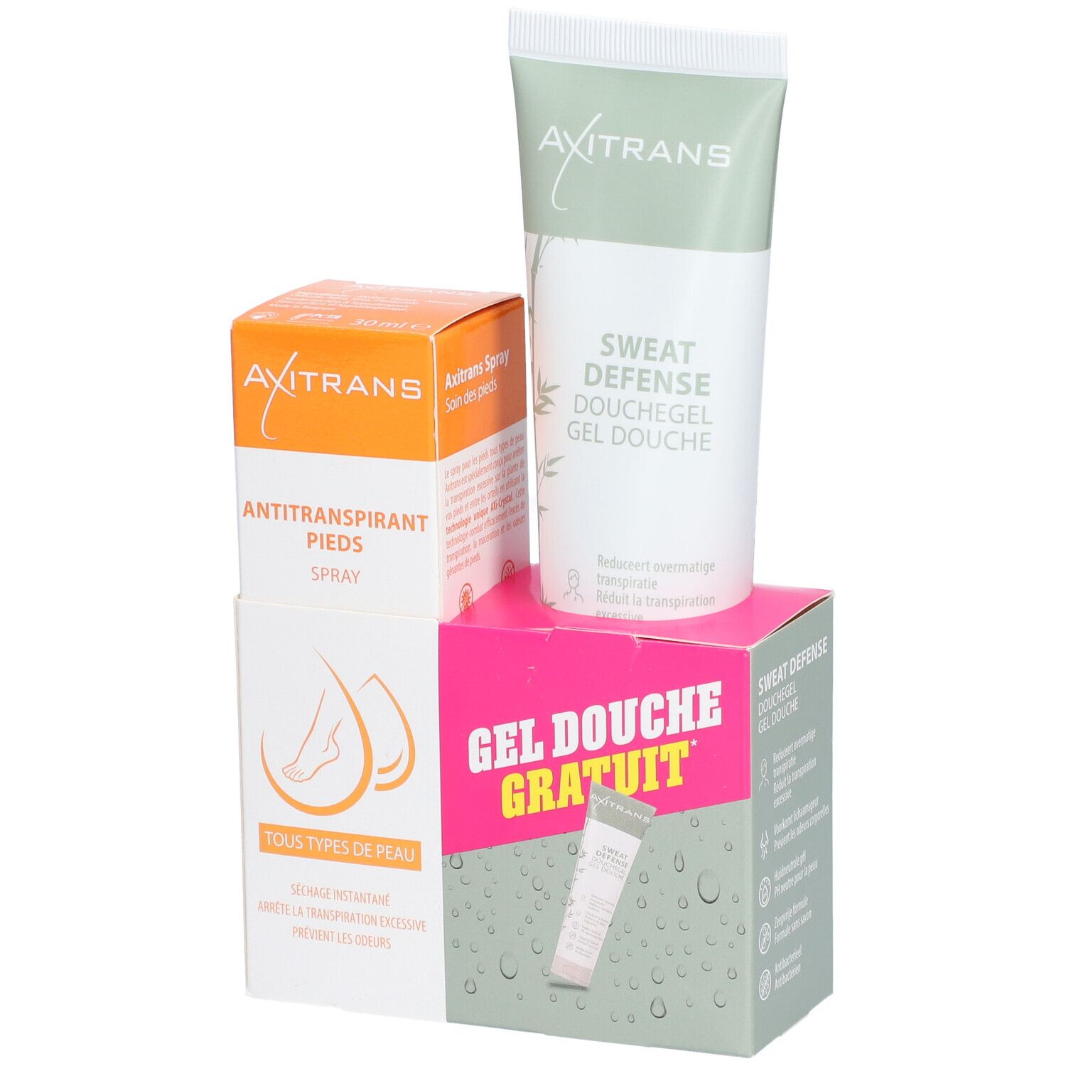 Axitrans Spray Pieds + Gel Douche 100 ml GRATUIT