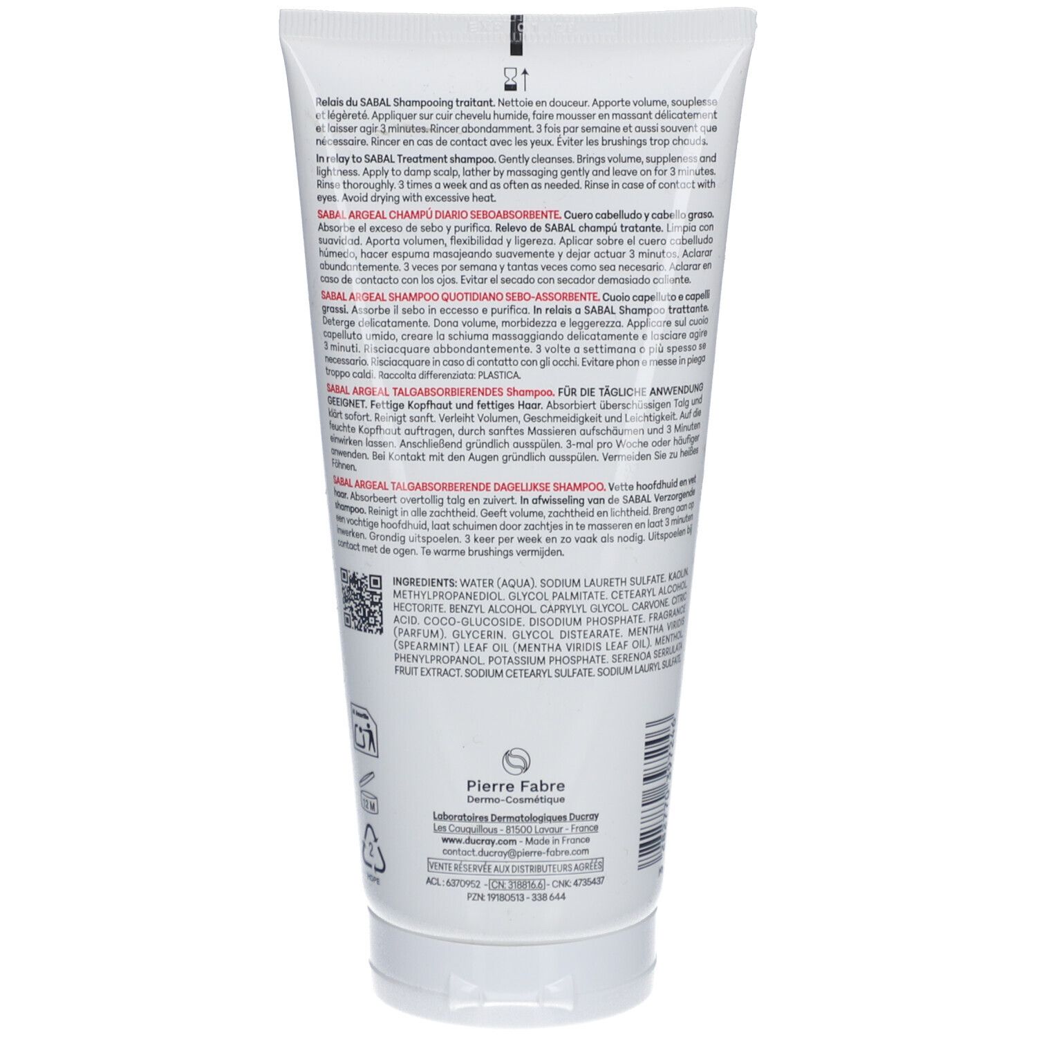 Ducray Sabal Argeal Shampooing Quotidien Sébo-absorbant
