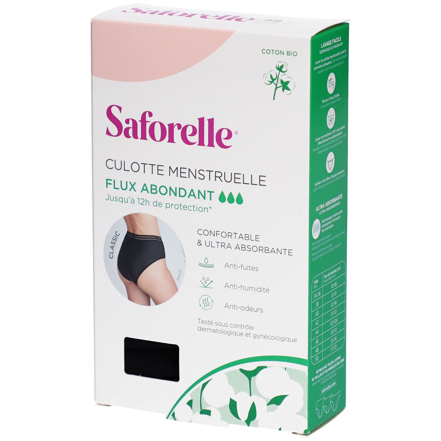 Saforelle Culotte Menstruelle Flux Abondant Taille 48