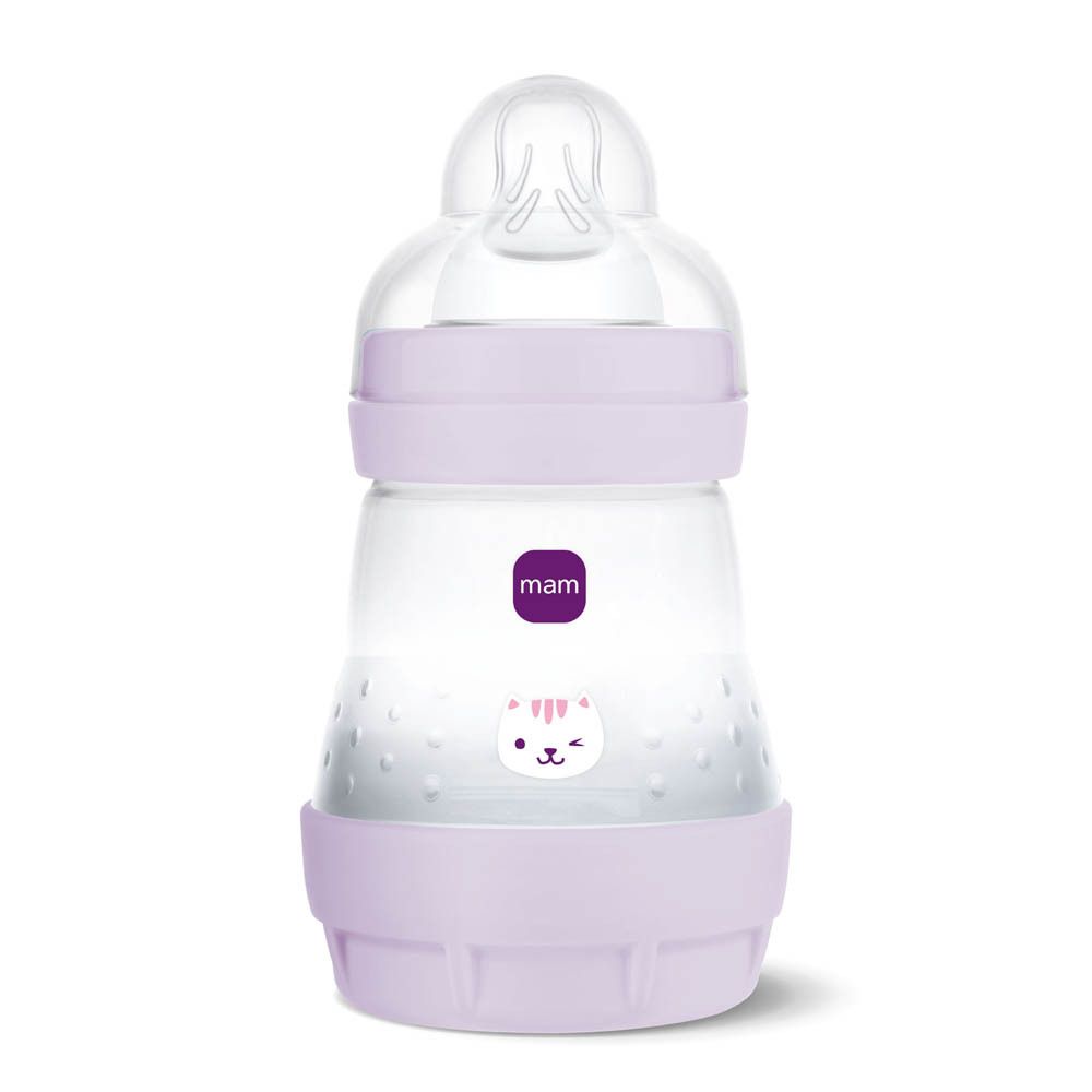 MAM Easy Start Anti-Colic fles, lila, met schattige dierenprint, 160 ml.