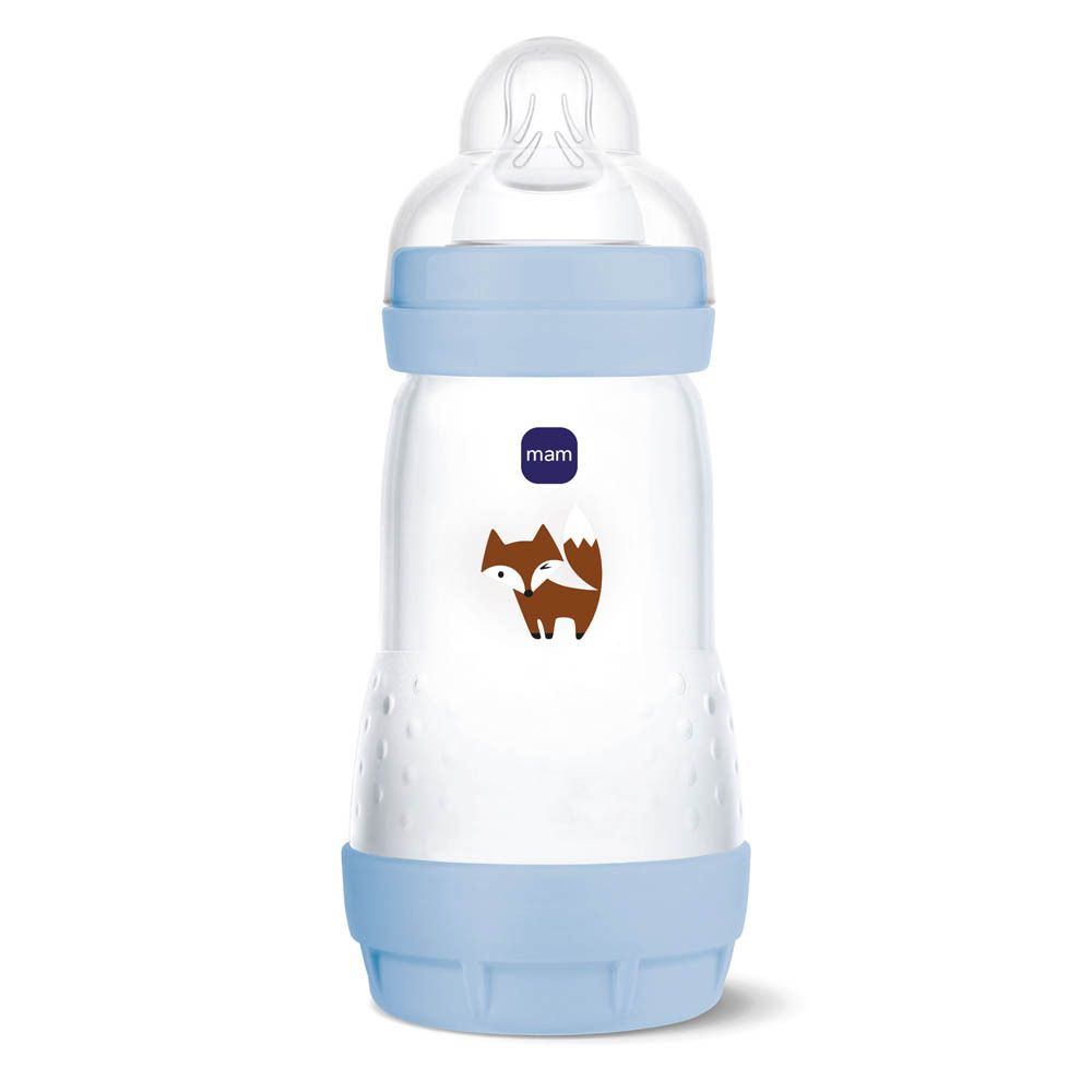 Biberon MAM Easy Start Anti-Kolik, bleu, 260 ml, motif renard.