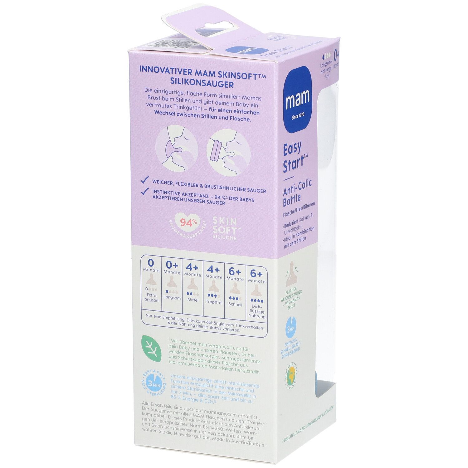 MAM Easy Start Anti-Colic Zuigfles Blauw 260ml