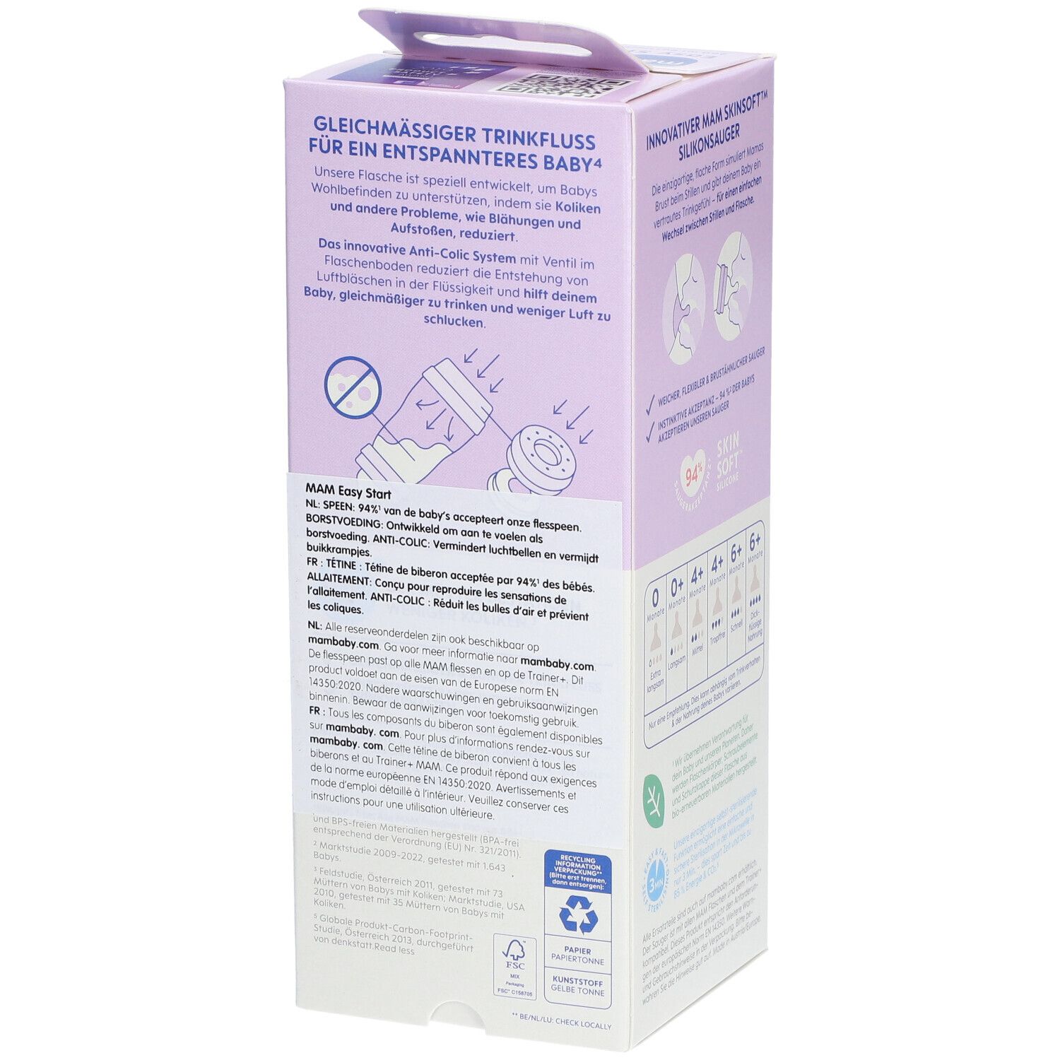 MAM Easy Start Anti-Colic Zuigfles Blauw 260ml