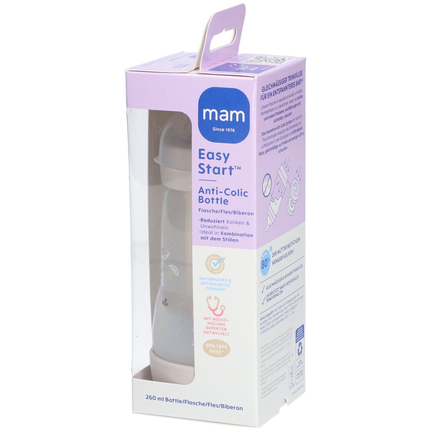 MAM Easy Start Anti-Colic Zuigfles Uni 260ml