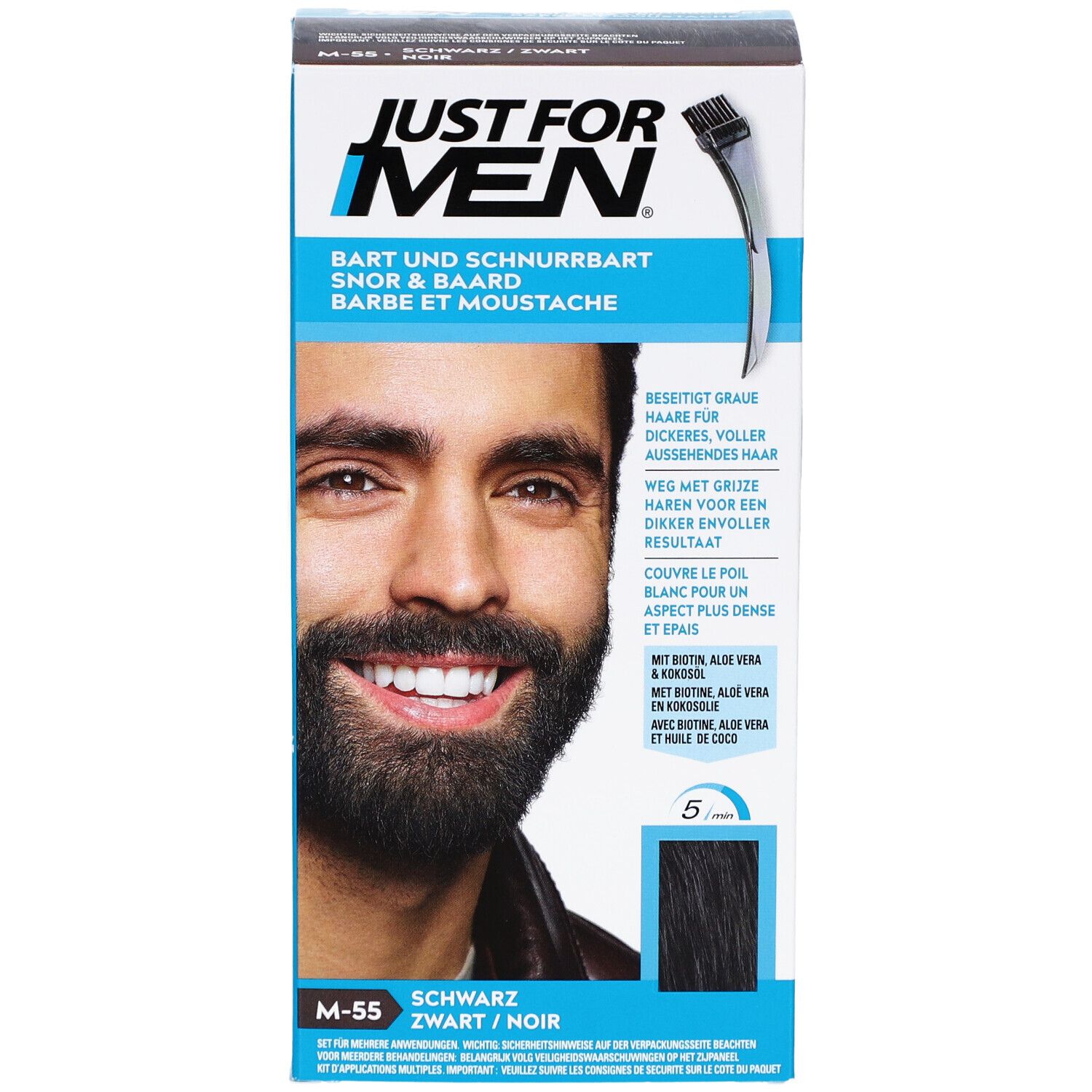 Emballage du produit avec image et logo de la marque.
