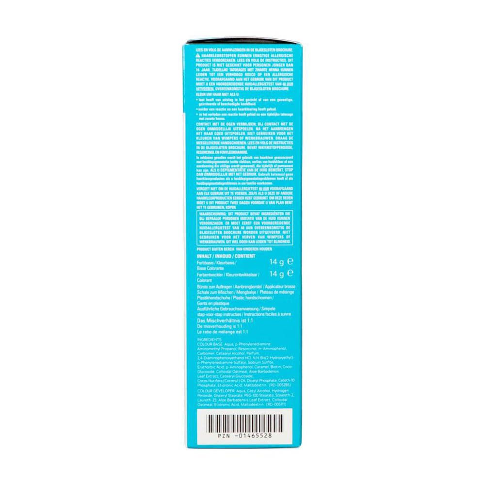 Vue latérale de l'emballage du produit. Contient des informations et des caractéristiques.