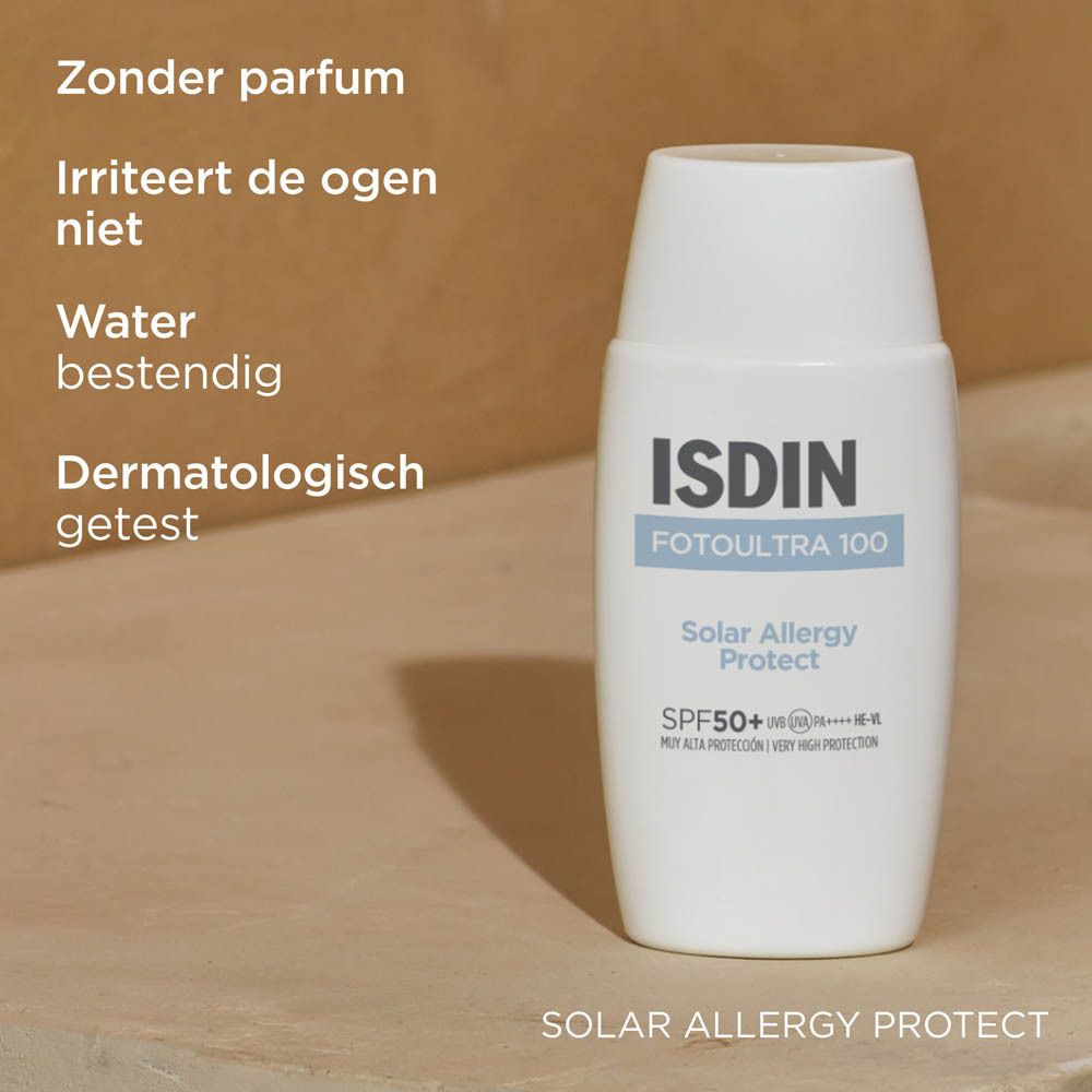 ISDIN Fotoultra 100 Solar Allergy Protect. Product en tekst.