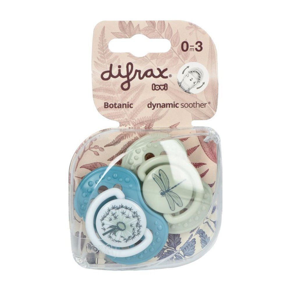 Difrax fopspeen met dandelien in blauw.