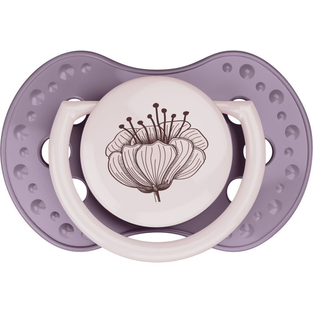 DIFRAX Tétine Dynamic Botanic Rose - Violet 0-3mois