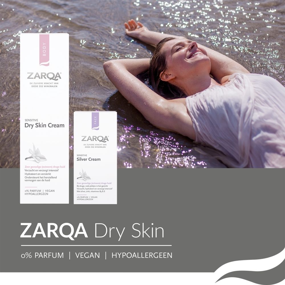 Voorkant van het Zarqa Silver Cream doosje.