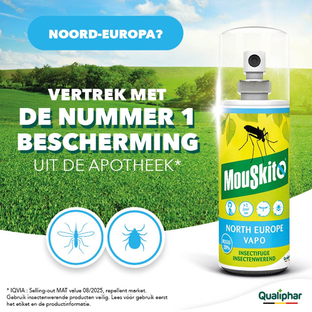 Mouskito insectenspray met pompsproeier en beschermkap.