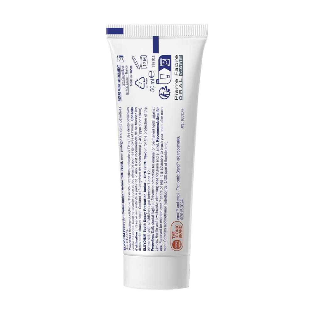 Elgydium Junior Emoji Gel Dentifrice | Arôme tutti frutti | De 7 à 12 ans