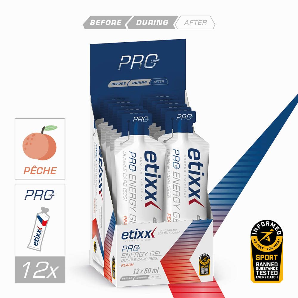 Etixx Pro Line Energy Gel Double Carb Pêche