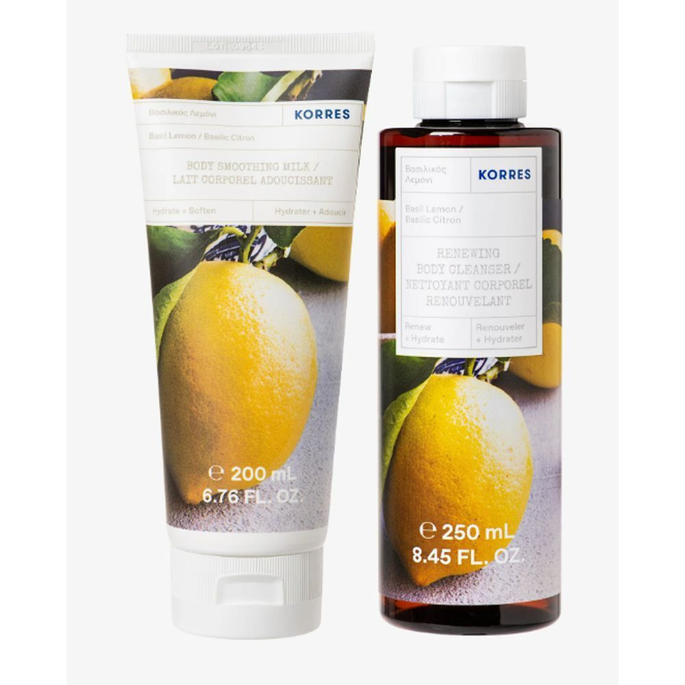 Korres Coffret Basil Lemon Showergel & Body Milk