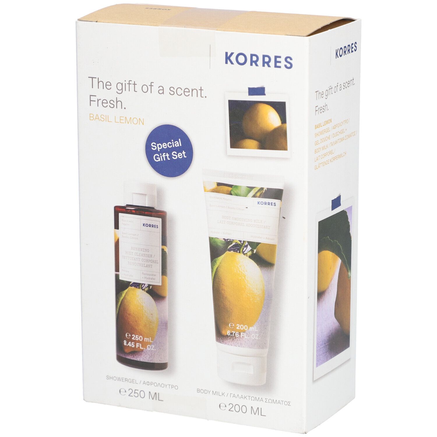 Korres Coffret Basil Lemon Showergel & Body Milk