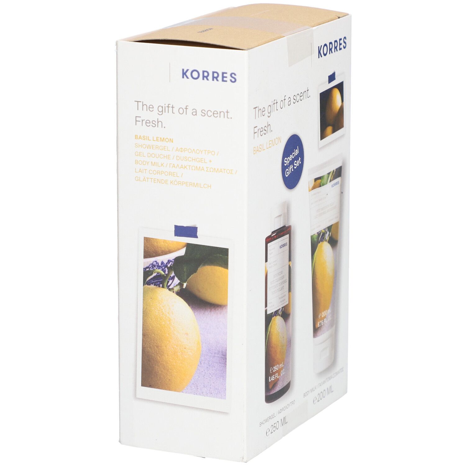 Korres Coffret Basil Lemon Showergel & Body Milk