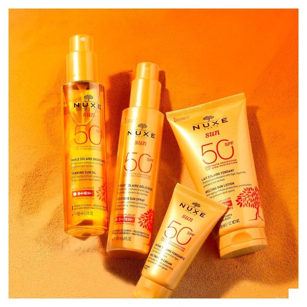 Nuxe Sun zonneproducten: olie, spray, lotion en crème.