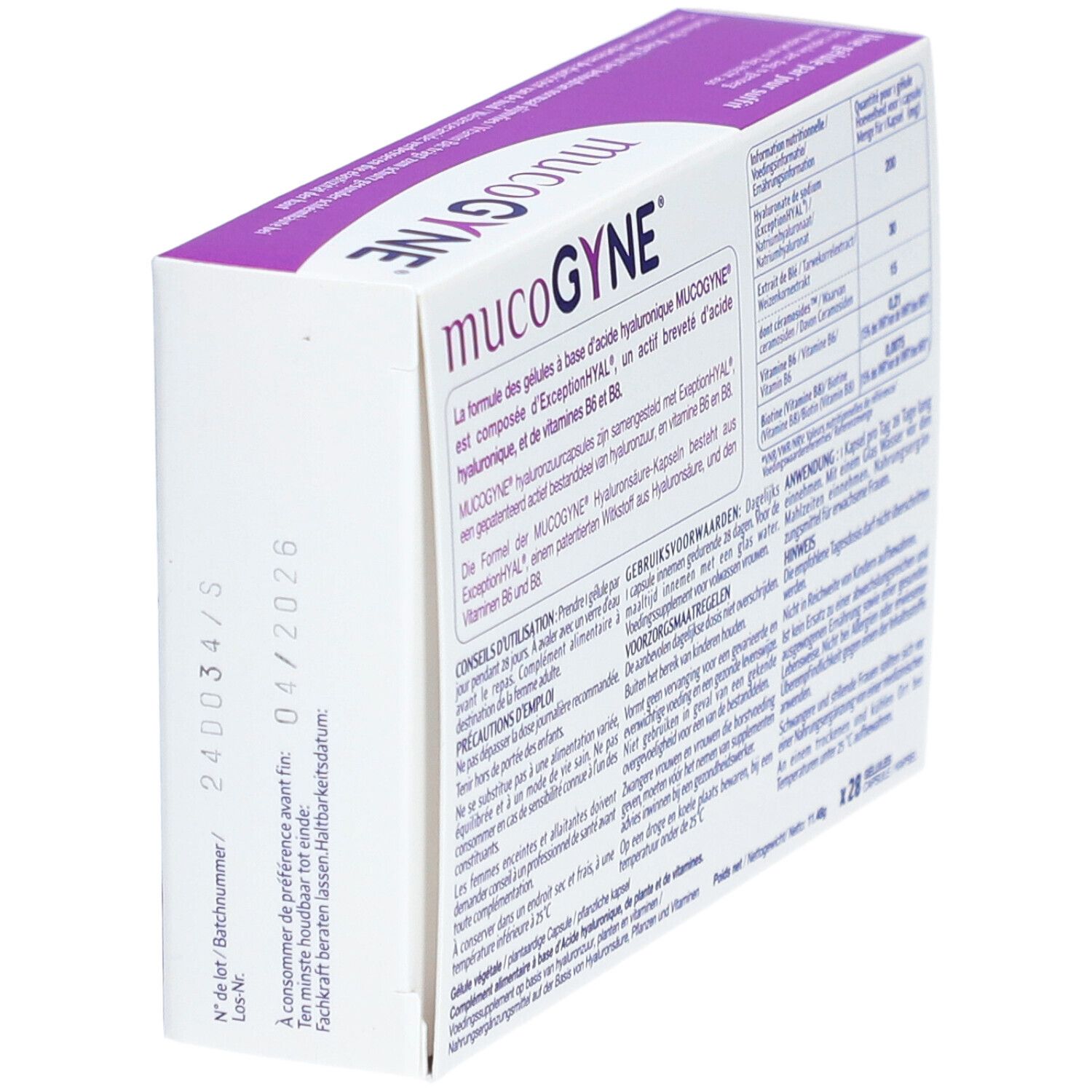 Mucogyne Gélules à base d'acide hyaluronique