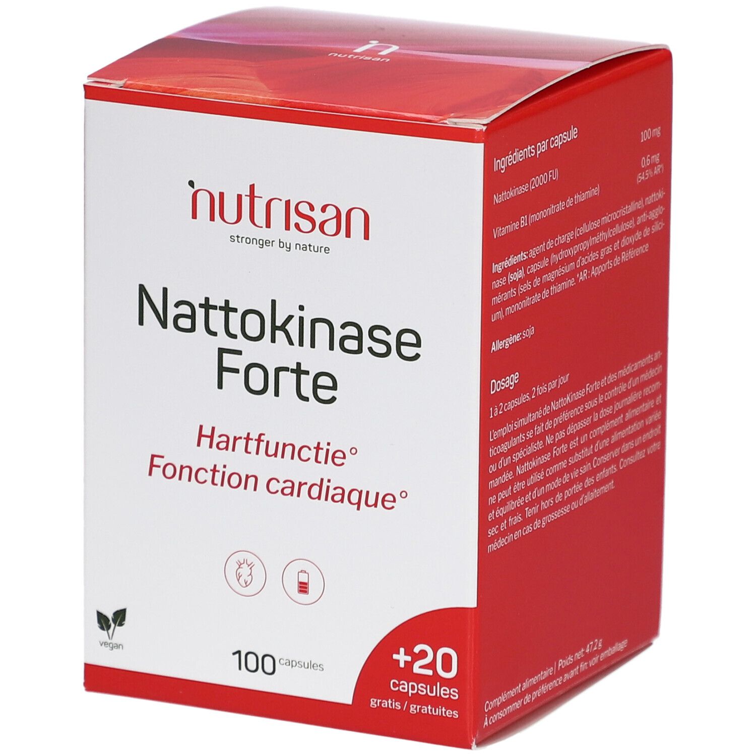 Nutrisan Nattokinase Forte 100 + 20 Capsules Gratis