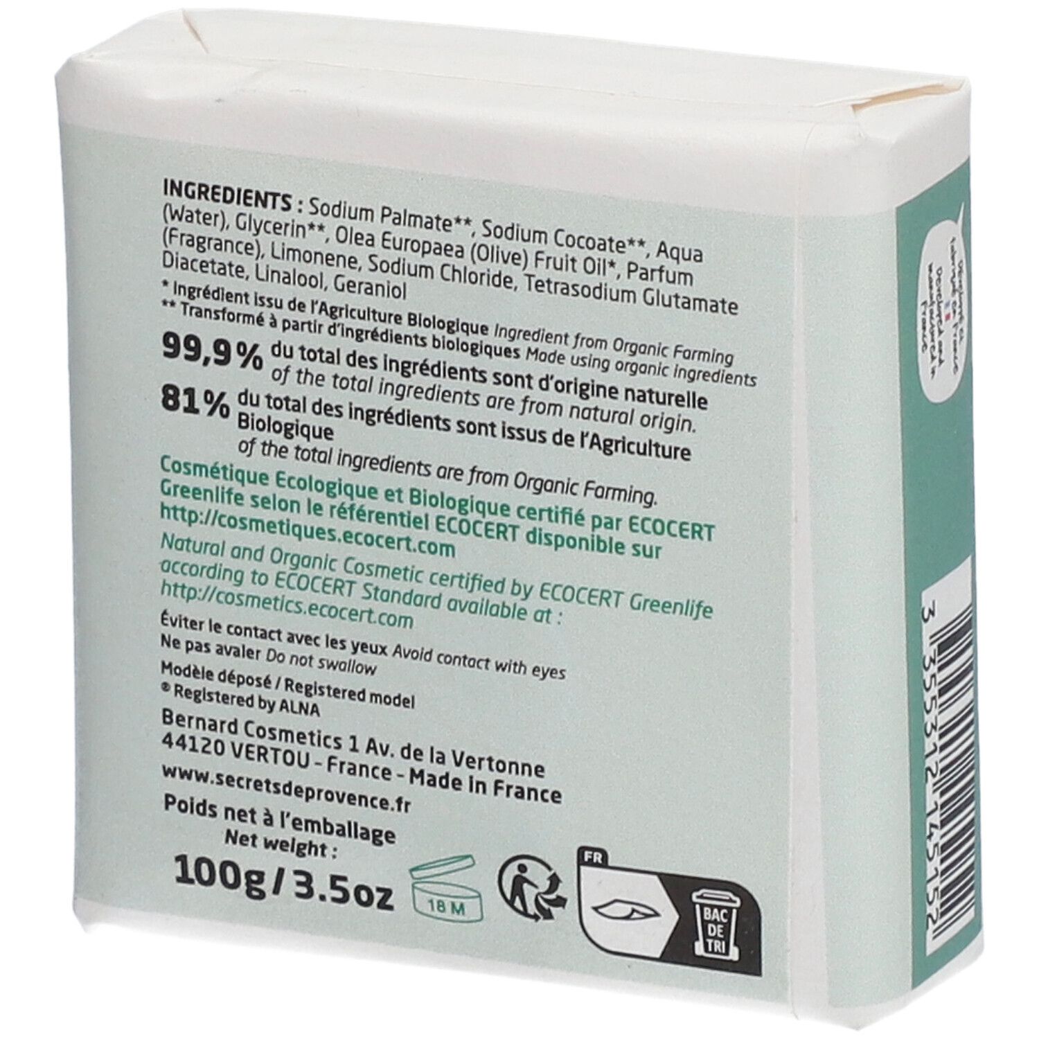 Secrets® De Provence Olijfolie Zeep Bio