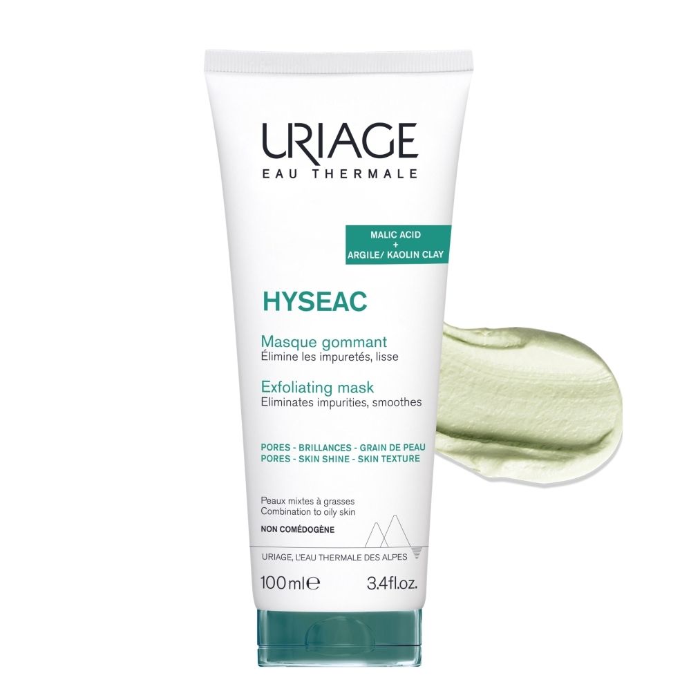 Dos du Masque Gommant Uriage Hyséac avec instructions.