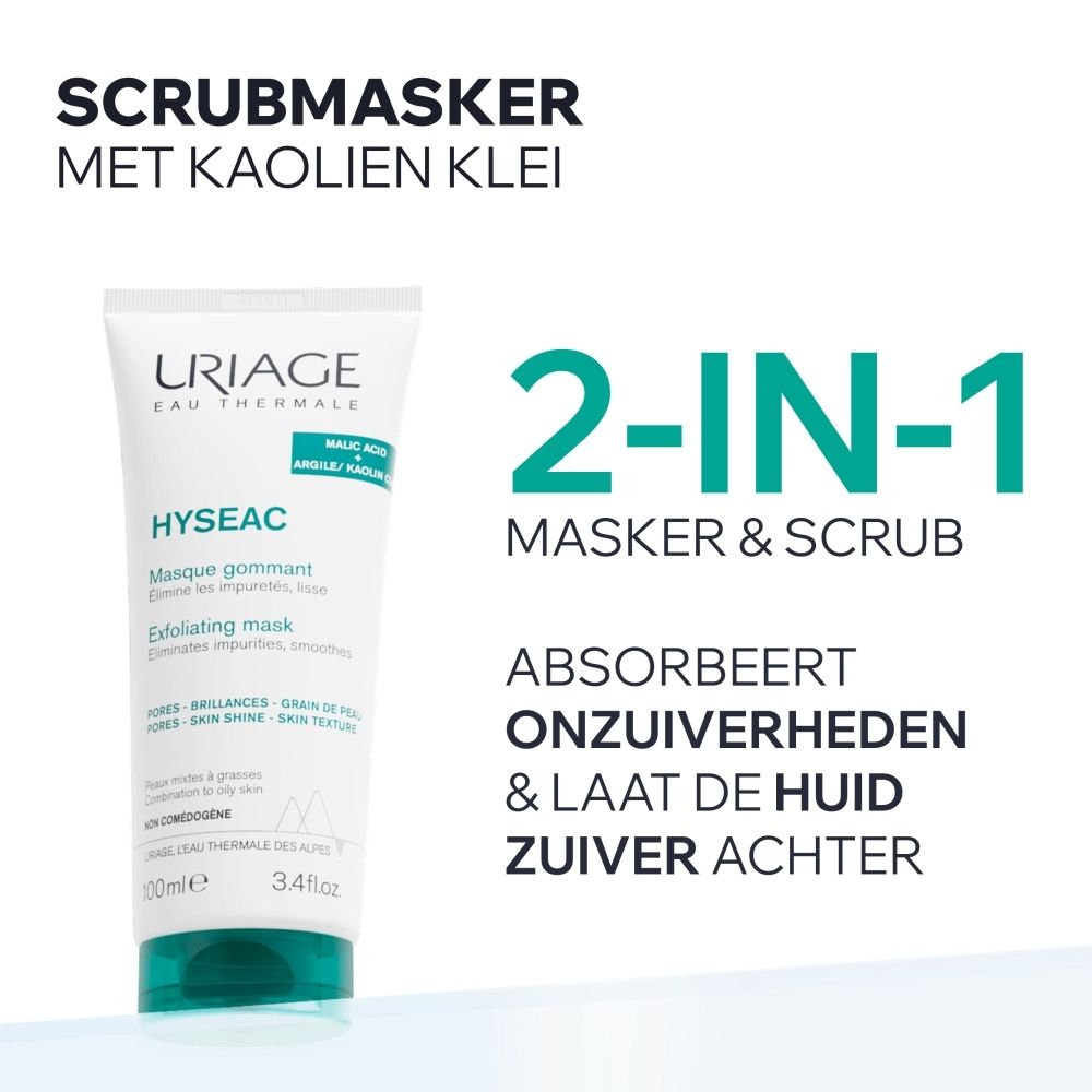 Uriage Hyséac Exfoliërend Masker: Geavanceerde dermatologische formule.