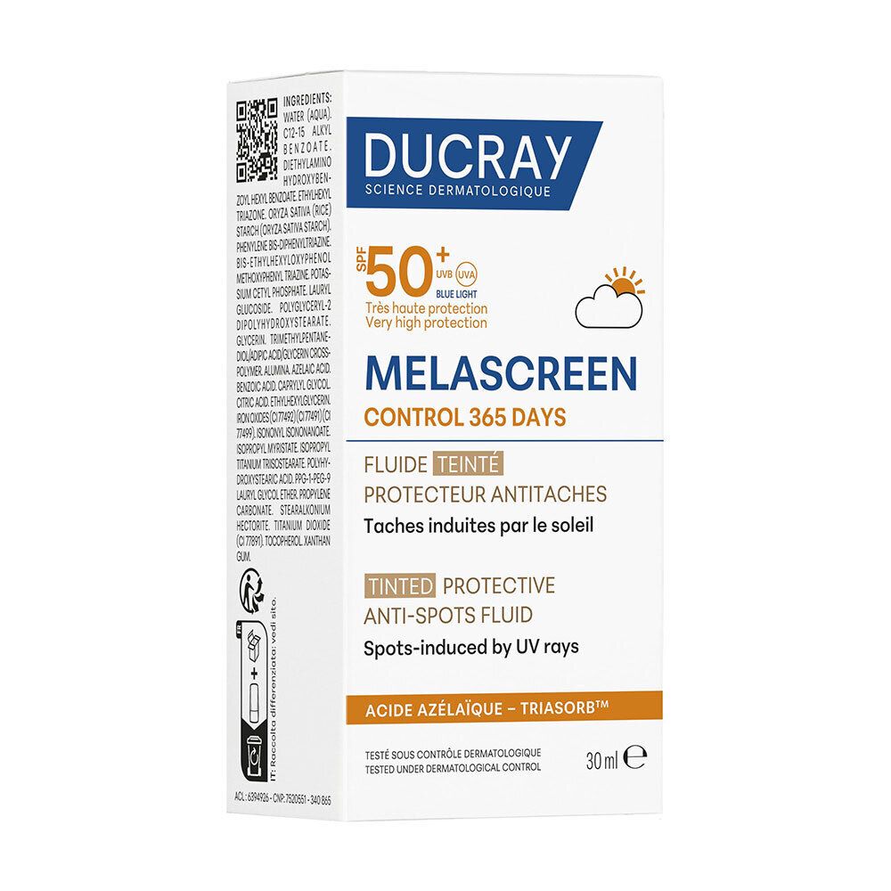 Ducray Melascreen Control 365 days SPF50+ Getinte Beschermende Fluide Tegen Pigmentvlekken