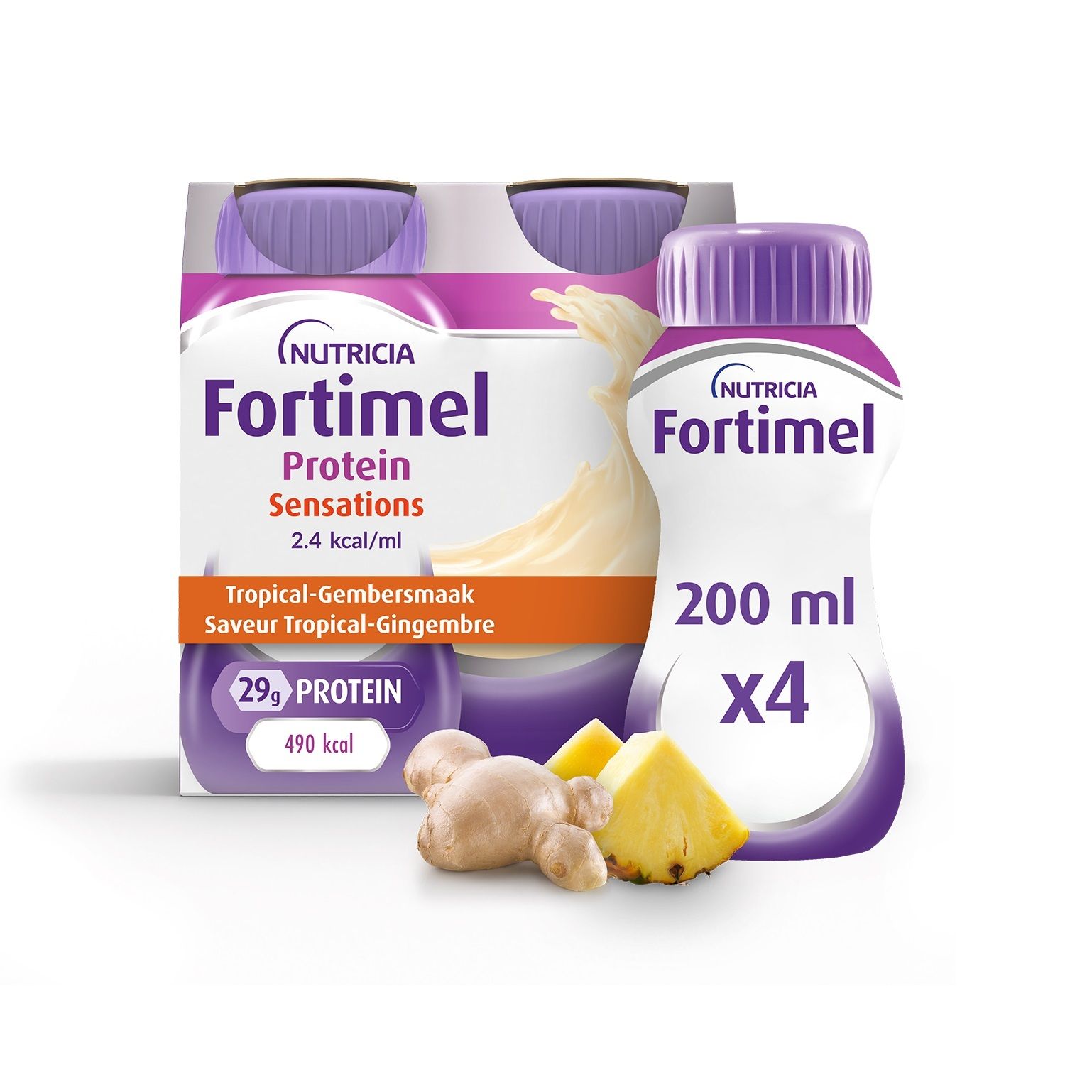 Fortimel Protein Sensations 2.4kcal | Saveur Tropical-Gingembre | Complément Nutritionnel Dénutrition