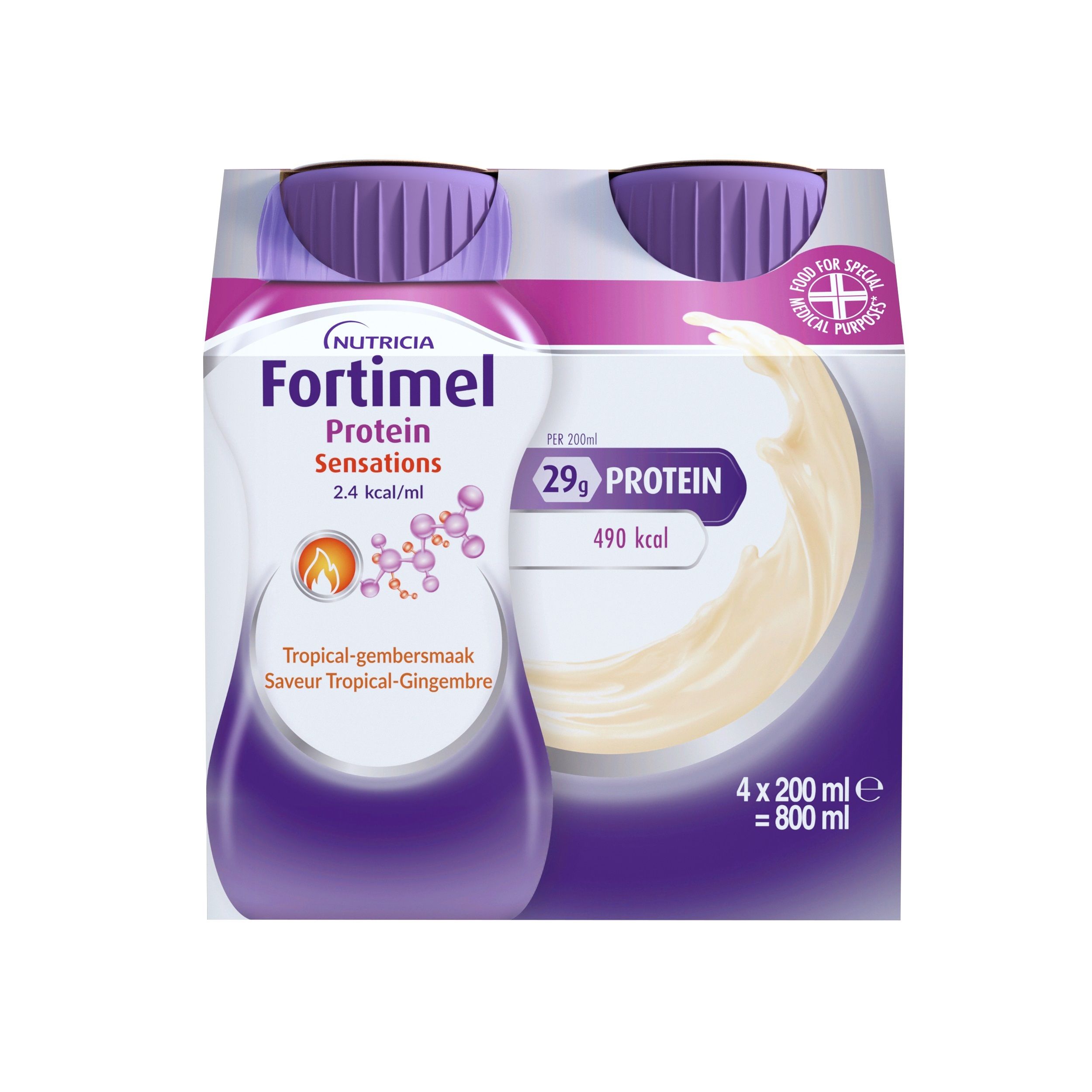 Fortimel Protein Sensations 2.4kcal | Saveur Tropical-Gingembre | Complément Nutritionnel Dénutrition