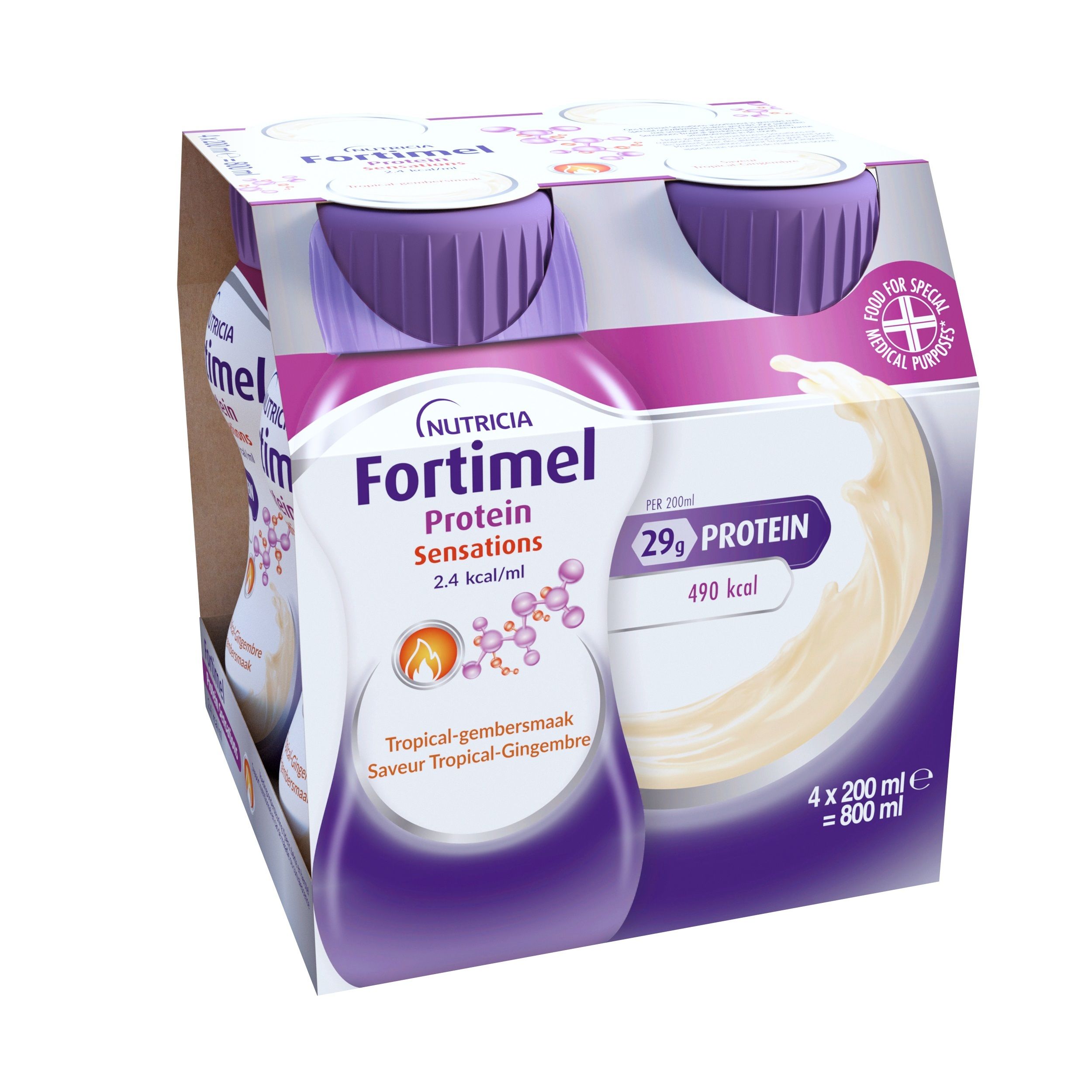 Fortimel Protein Sensations 2.4kcal | Saveur Tropical-Gingembre | Complément Nutritionnel Dénutrition