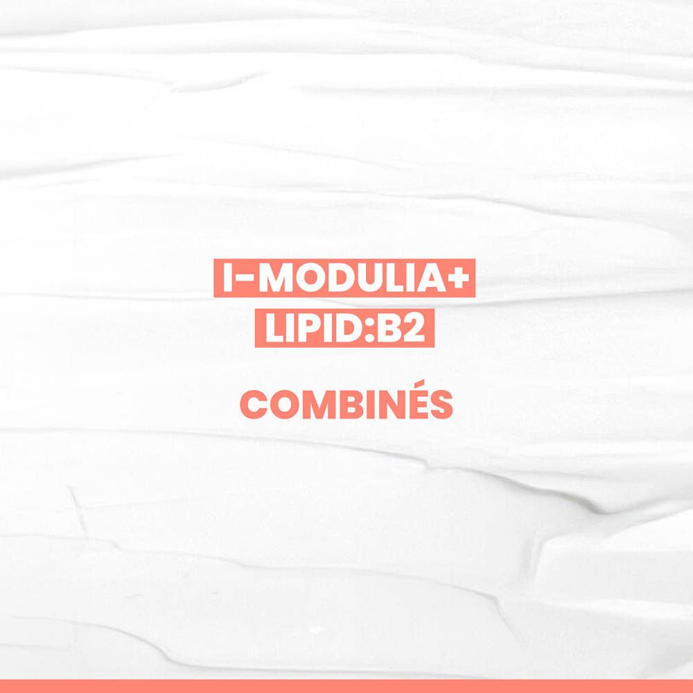 Dos du flacon blanc. Texte et informations. Bande orange. Code QR. Date de péremption.